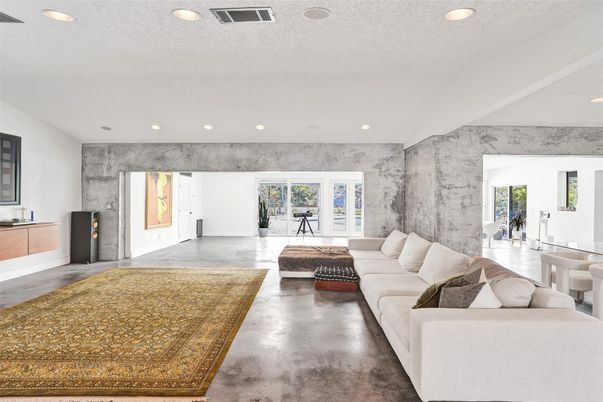 Interior, Living room, Marble Walls, Recessed Lighting