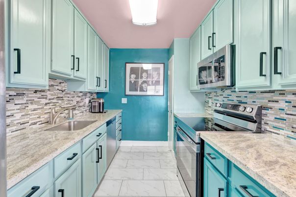 Interior, Kitchen, Marble, Stainless Steel Appliances