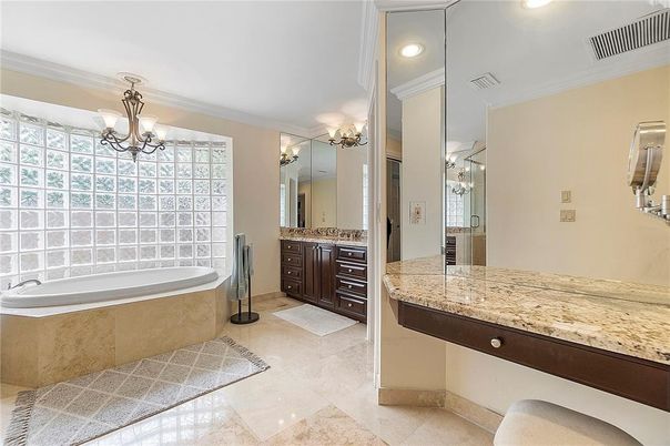 Bathroom, Chandelier, Interior, Recessed Lighting
