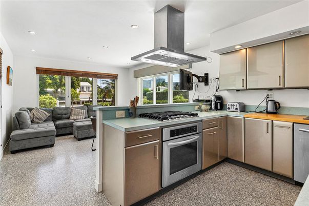 Interior, Kitchen, Living room, Recessed Lighting, Stainless Steel Appliances