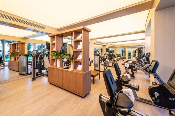 Fitness Equipment, Gym, Interior, Wood Texture Flooring