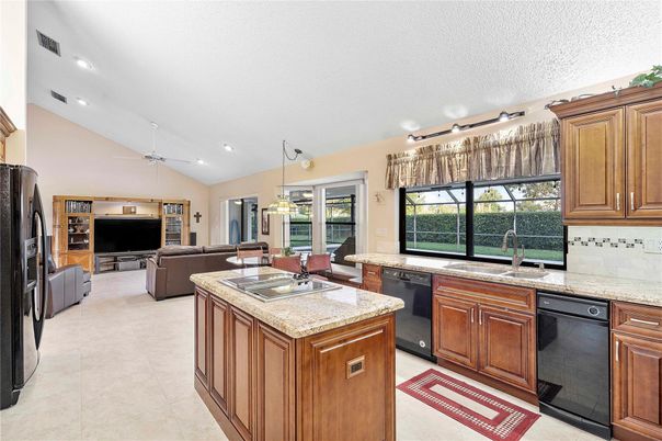 Dining room, Interior, Kitchen, Living room, Recessed Lighting