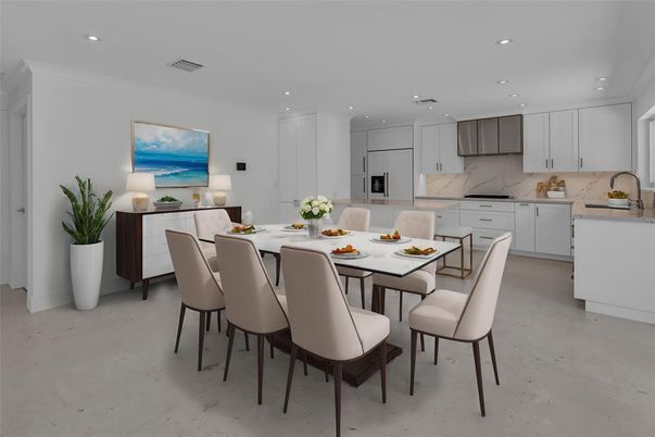 Dining room, Interior, Kitchen, Recessed Lighting, Stainless Steel Appliances