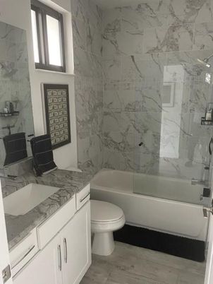 Bathroom, Glass Shower, Interior, Marble Walls