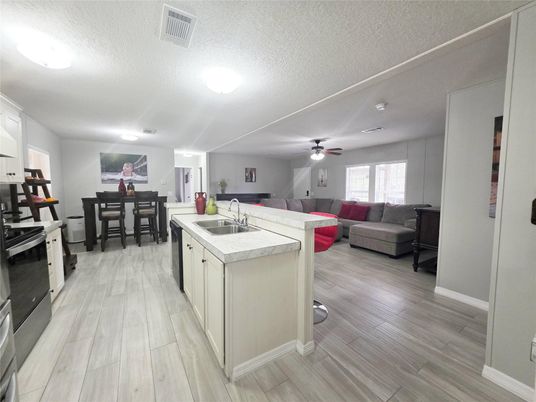 Dining room, Interior, Kitchen, Living room, Wood Texture Flooring