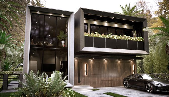 Exterior, Facade, Modern