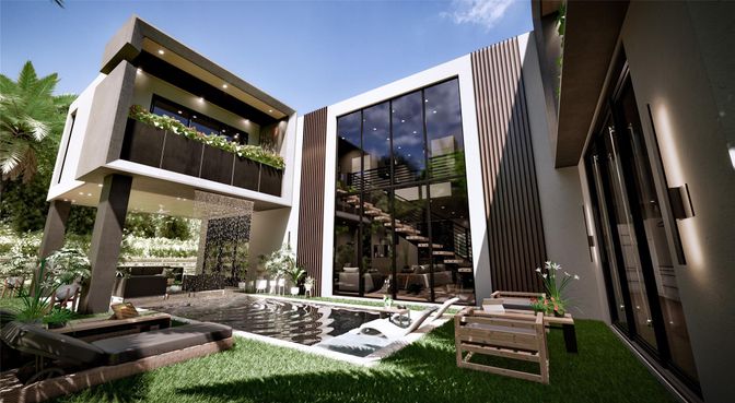 Exterior, Facade, Modern