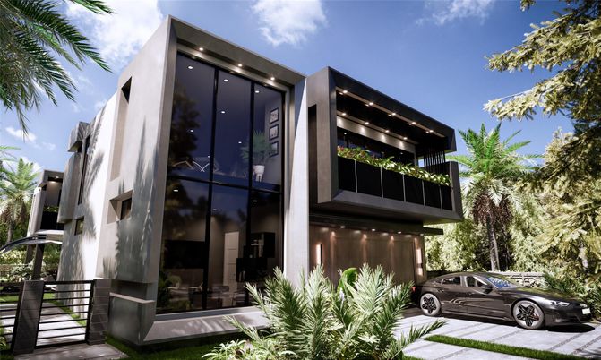 Exterior, Facade, Modern