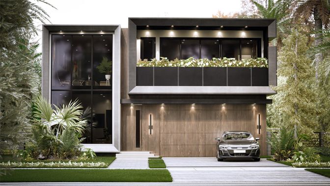 Exterior, Facade, Modern