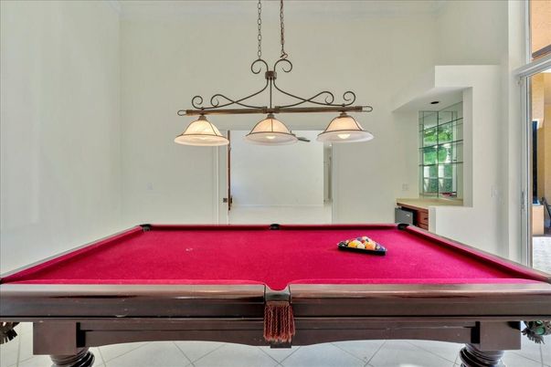 Billiard Table, Game Room, Interior, Pendant Lights