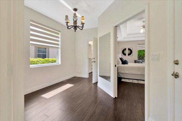Bedroom, Chandelier, Interior, Wood Texture Flooring