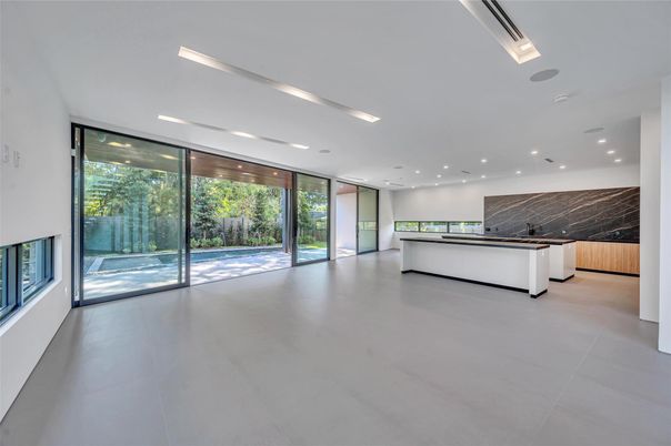 Interior, Kitchen, Marble Walls, Recessed Lighting