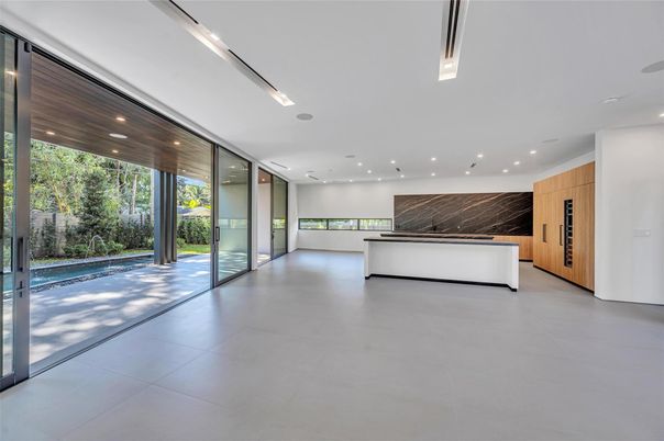 Interior, Kitchen, Marble Walls, Recessed Lighting