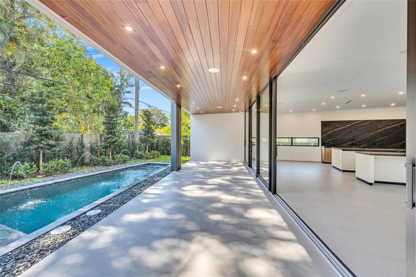 Interior, Pool, Recessed Lighting, Wooden Ceilings