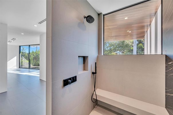 Bathroom, Interior, Recessed Lighting, Wooden Ceilings