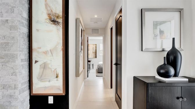 Interior, Recessed Lighting, Stone Walls