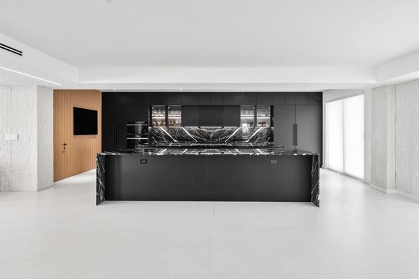 Interior, Kitchen, Marble Walls