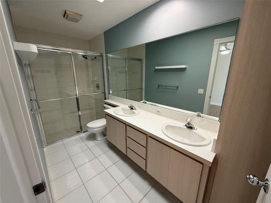 Bathroom, Dual Sink Vanities, Glass Shower, Interior