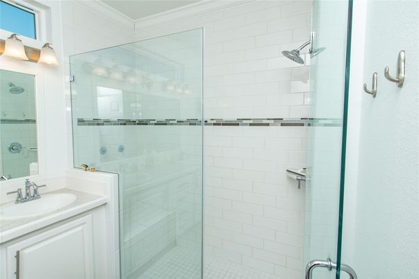 Bathroom, Glass Shower, Interior, Tile Countertops