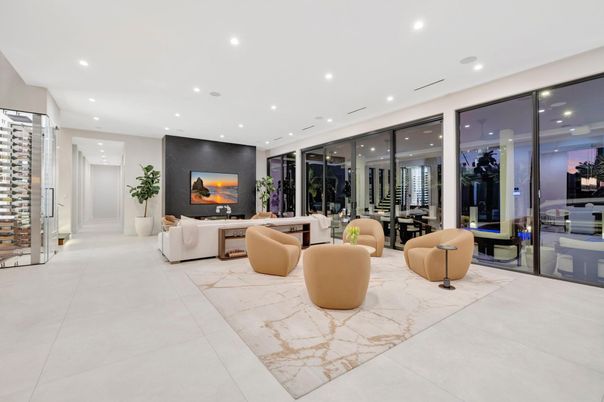 Fireplace, Interior, Living room, Recessed Lighting