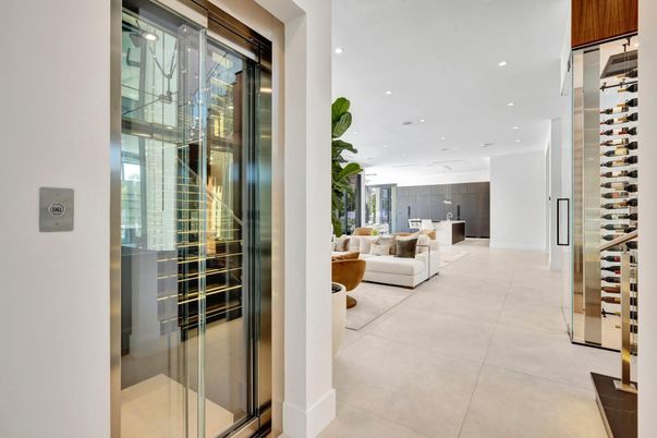 Elevator, Interior, Recessed Lighting, Wine Storage