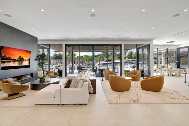 Dining room, Fireplace, Interior, Living room, Recessed Lighting