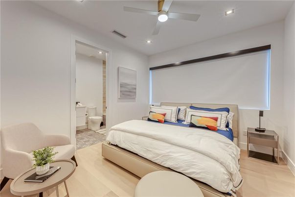 Bathroom, Bedroom, Interior, Recessed Lighting, Wood Texture Flooring