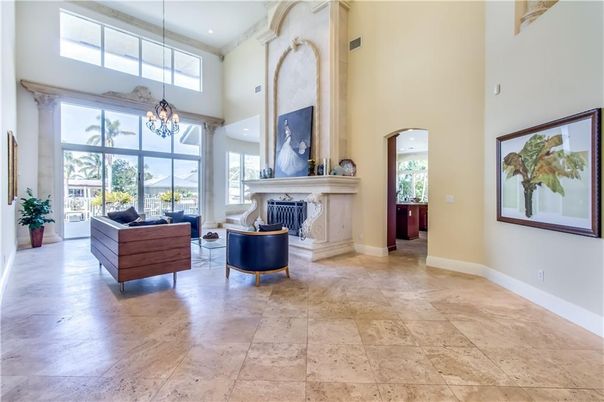 Chandelier, Fireplace, Interior, Living room, Recessed Lighting