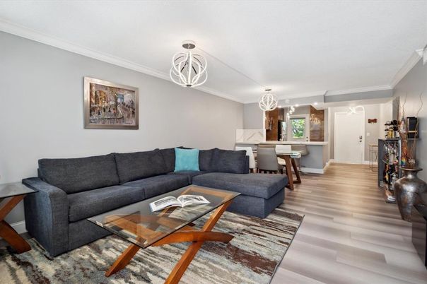 Dining room, Interior, Living room, Pendant Lights, Wood Texture Flooring