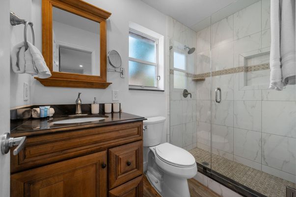 Bathroom, Glass Shower, Interior, Marble Walls