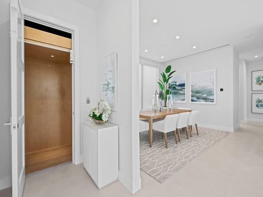 Dining room, Interior, Recessed Lighting, Wooden Walls