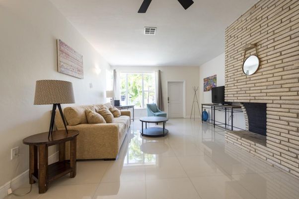 Interior, Living room, Stone Walls