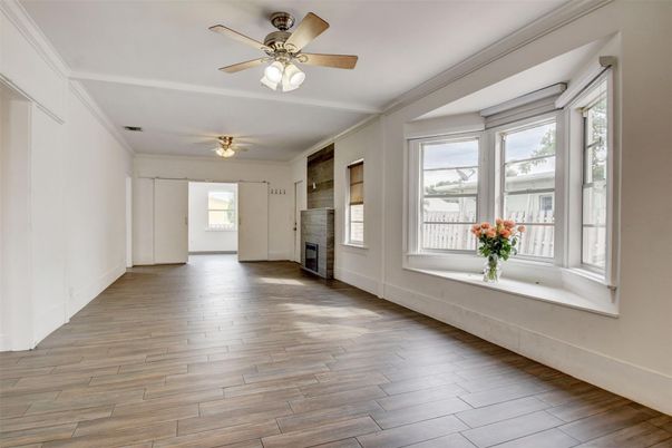 Empty room, Fireplace, Interior, Wood Texture Flooring