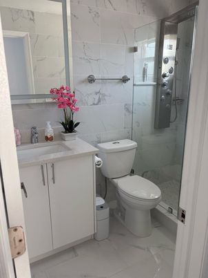 Bathroom, Glass Shower, Interior, Marble, Marble Walls