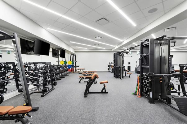 Fitness Equipment, Gym, Interior, Recessed Lighting