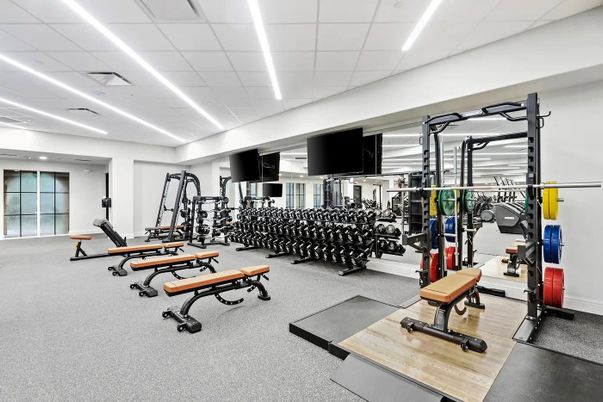 Fitness Equipment, Gym, Interior, Recessed Lighting