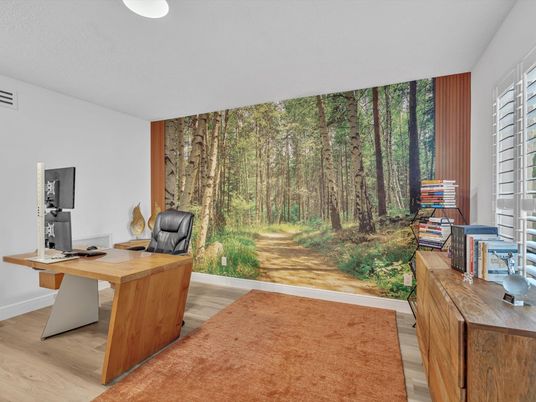 Home Office, Interior, Wood Texture Flooring