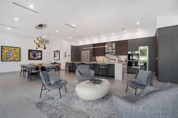 Dining room, Interior, Kitchen, Pendant Lights, Recessed Lighting, Stainless Steel Appliances