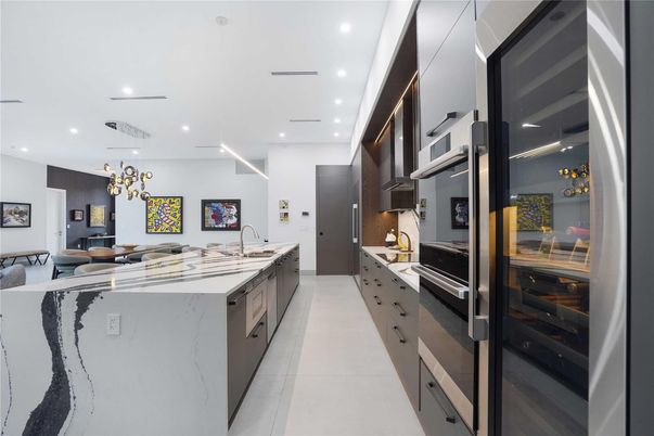Interior, Kitchen, Pendant Lights, Recessed Lighting, Stainless Steel Appliances
