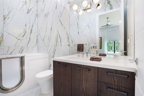 Bathroom, Interior, Marble Walls