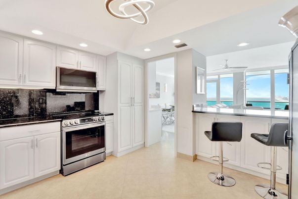 Interior, Kitchen, Recessed Lighting, Stainless Steel Appliances, Water