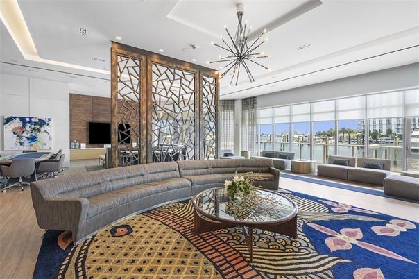 Dining room, Interior, Living room, Pendant Lights, Recessed Lighting, Wood Texture Flooring