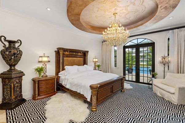 Bedroom, Chandelier, Interior, Recessed Lighting