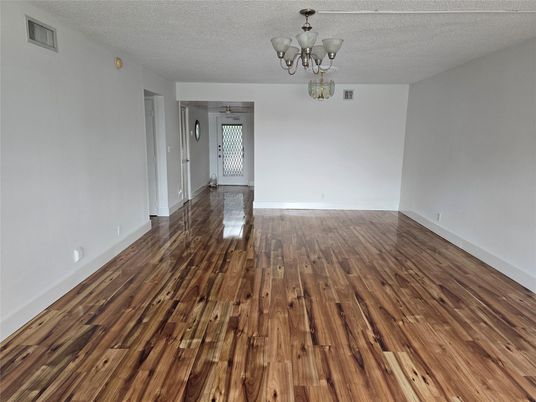 Chandelier, Empty room, Interior, Wood Texture Flooring
