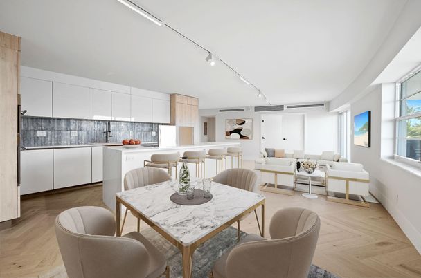 Dining room, Interior, Kitchen, Living room, Wood Texture Flooring