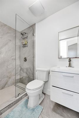 Bathroom, Glass Shower, Interior, Marble Walls