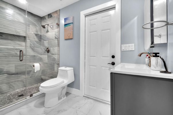Bathroom, Glass Shower, Interior, Marble