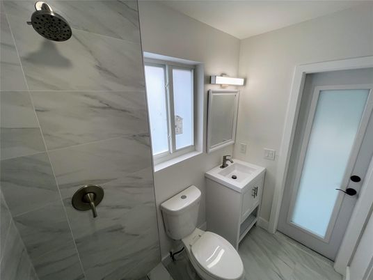 Bathroom, Interior, Marble Walls, Wood Texture Flooring