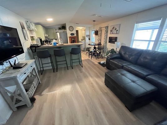 Dining room, Interior, Kitchen, Living room, Pendant Lights, Recessed Lighting, Wood Texture Flooring