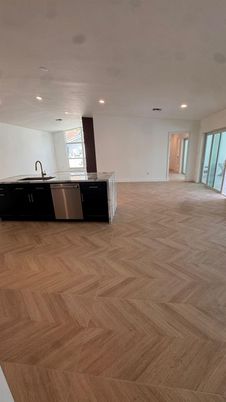 Interior, Kitchen, Recessed Lighting, Wood Texture Flooring
